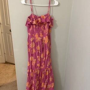 Z Supply Pink and Yellow Floral Maxi Dress